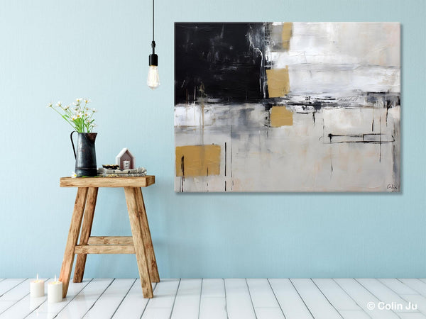 Original Abstract Art, Modern Wall Art Ideas for Bedroom, Extra Large Canvas Paintings, Impasto Art Painting, Contemporary Acrylic Paintings-ArtWorkCrafts.com