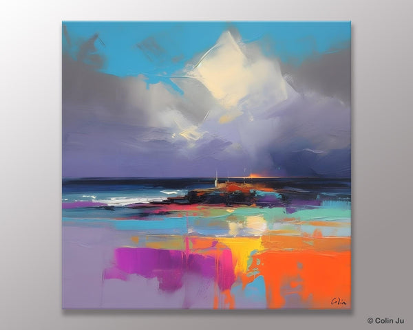 Landscape Canvas Paintings, Modern Canvas Wall Art Paintings, Original Canvas Painting for Living Room, Acrylic Painting on Canvas-ArtWorkCrafts.com
