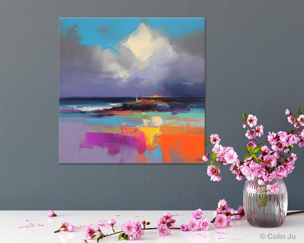 Landscape Canvas Paintings, Modern Canvas Wall Art Paintings, Original Canvas Painting for Living Room, Acrylic Painting on Canvas-ArtWorkCrafts.com