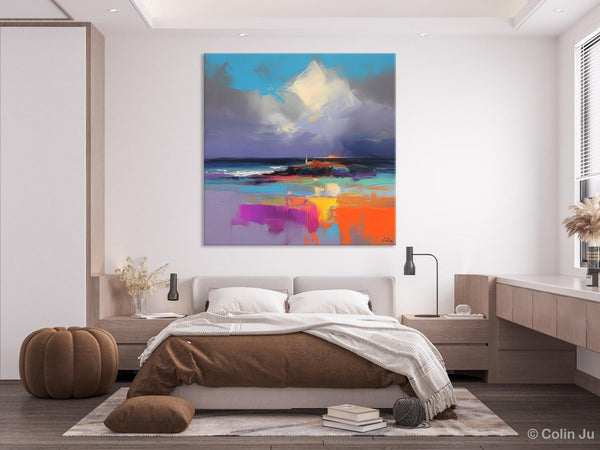 Landscape Canvas Paintings, Modern Canvas Wall Art Paintings, Original Canvas Painting for Living Room, Acrylic Painting on Canvas-ArtWorkCrafts.com