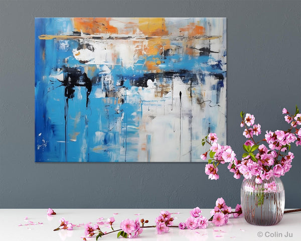 Oversized Canvas Paintings, Original Abstract Art, Modern Wall Art Ideas for Living Room, Palette Knife Painting, Contemporary Acrylic Art-ArtWorkCrafts.com