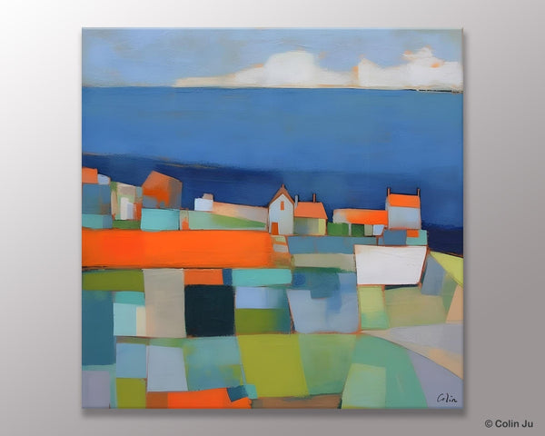 Landscape Canvas Paintings, Original Abstract Wall Art Paintings, Modern Wall Art Painting for Living Room, Acrylic Painting on Canvas-ArtWorkCrafts.com
