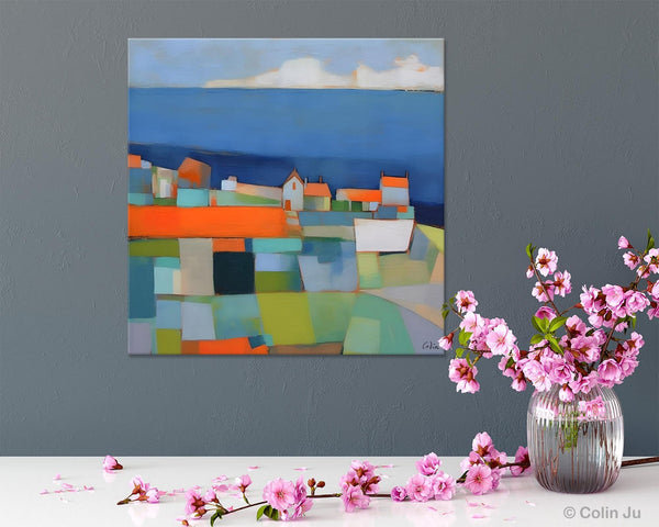 Landscape Canvas Paintings, Original Abstract Wall Art Paintings, Modern Wall Art Painting for Living Room, Acrylic Painting on Canvas-ArtWorkCrafts.com