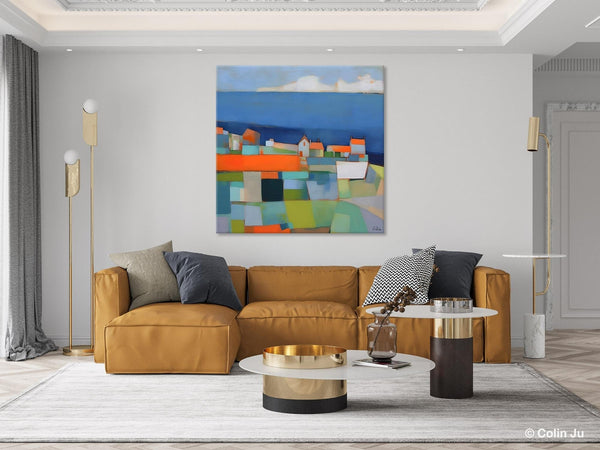 Landscape Canvas Paintings, Original Abstract Wall Art Paintings, Modern Wall Art Painting for Living Room, Acrylic Painting on Canvas-ArtWorkCrafts.com