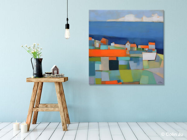 Landscape Canvas Paintings, Original Abstract Wall Art Paintings, Modern Wall Art Painting for Living Room, Acrylic Painting on Canvas-ArtWorkCrafts.com