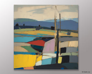 Original Landscape Wall Art Paintings, Abstract Wall Art Painting for Living Room, Landscape Canvas Paintings, Acrylic Painting on Canvas-ArtWorkCrafts.com