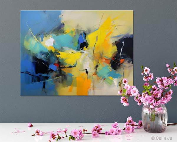 Hand Painted Canvas Art, Contemporary Acrylic Art, Oversized Canvas Paintings, Original Abstract Art, Huge Wall Art Ideas for Living Room-ArtWorkCrafts.com