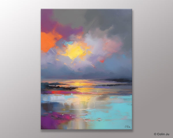 Landscape Painting on Canvas, Abstract Paintings for Bedroom, Contemporary Wall Art Paintings, Extra Large Original Art, Buy Wall Art Online-ArtWorkCrafts.com