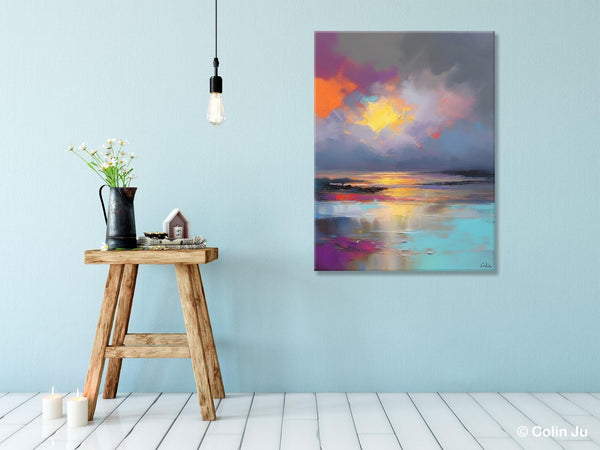 Landscape Painting on Canvas, Abstract Paintings for Bedroom, Contemporary Wall Art Paintings, Extra Large Original Art, Buy Wall Art Online-ArtWorkCrafts.com