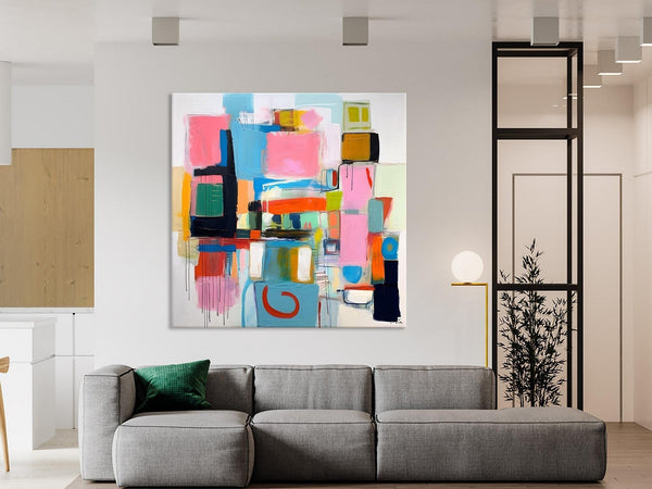 Contemporary Canvas Art, Original Modern Wall Art, Modern Canvas Paintings, Modern Acrylic Artwork, Large Abstract Painting for Dining Room-ArtWorkCrafts.com