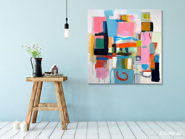 Contemporary Canvas Art, Original Modern Wall Art, Modern Canvas Paintings, Modern Acrylic Artwork, Large Abstract Painting for Dining Room-ArtWorkCrafts.com