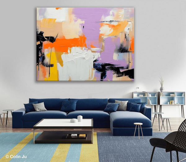 Modern Acrylic Painting on Canvas, Contemporary Wall Art Paintings, Extra Large Original Art for Dining Room, Hand Painted Canvas Artwork-ArtWorkCrafts.com