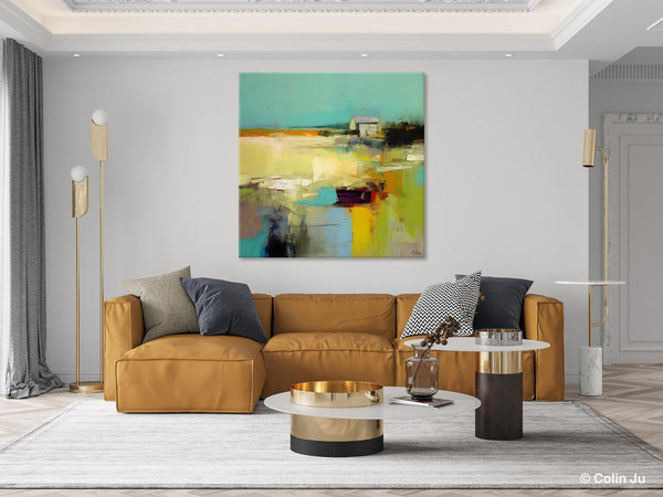 Landscape Canvas Paintings, Original Landscape Paintings, Abstract Wall Art Painting for Living Room, Oversized Acrylic Painting on Canvas-ArtWorkCrafts.com