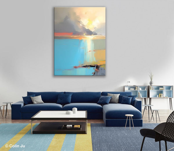 Contemporary Acrylic Painting on Canvas, Large Original Artwork, Large Landscape Paintings for Living Room, Modern Canvas Art Paintings-ArtWorkCrafts.com