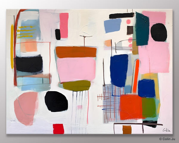 Contemporary Acrylic Painting on Canvas, Original Canvas Art, Large Wall Art Painting for Bedroom, Oversized Modern Abstract Wall Paintings-ArtWorkCrafts.com