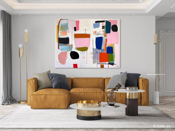 Contemporary Acrylic Painting on Canvas, Original Canvas Art, Large Wall Art Painting for Bedroom, Oversized Modern Abstract Wall Paintings-ArtWorkCrafts.com