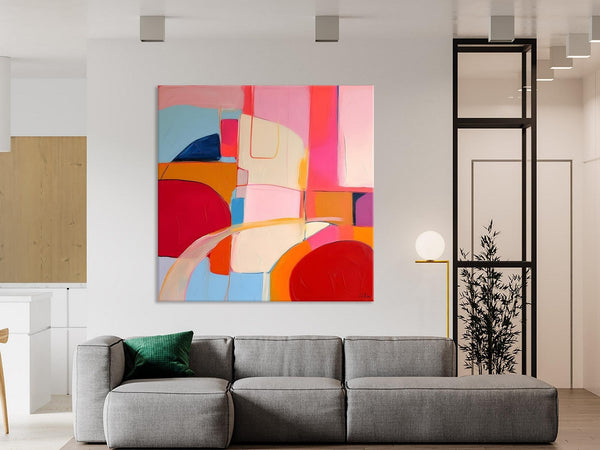 Modern Acrylic Artwork, Simple Canvas Paintings, Large Abstract Painting for Dining Room, Contemporary Canvas Art, Original Modern Wall Art-ArtWorkCrafts.com