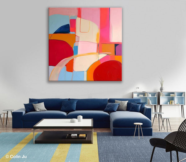 Modern Acrylic Artwork, Simple Canvas Paintings, Large Abstract Painting for Dining Room, Contemporary Canvas Art, Original Modern Wall Art-ArtWorkCrafts.com