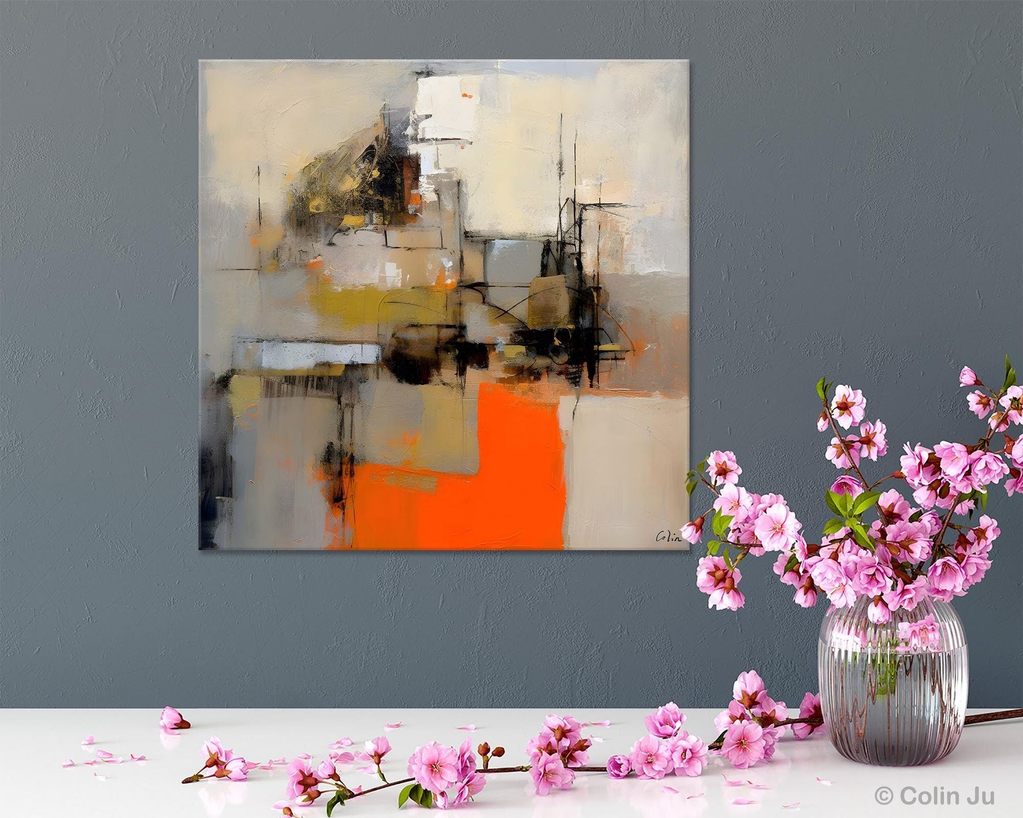 Large Abstract Art for Bedroom, Original Abstract Wall Art, Simple Modern Acrylic Artwork, Modern Canvas Paintings, Contemporary Canvas Art-ArtWorkCrafts.com
