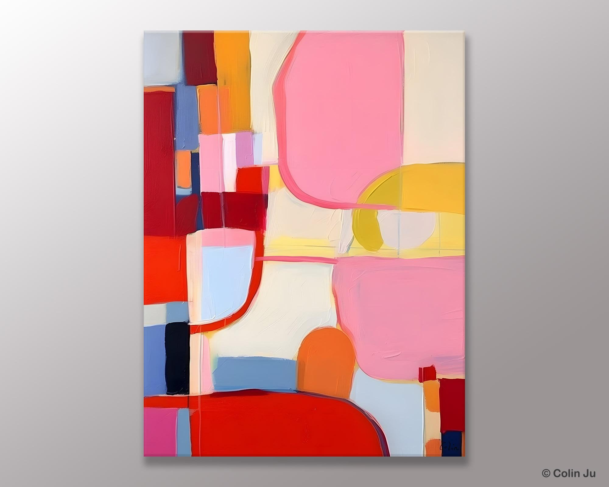Original Canvas Artwork, Contemporary Acrylic Painting on Canvas, Large Painting for Dining Room, Simple Abstract Art, Wall Art Paintings-ArtWorkCrafts.com
