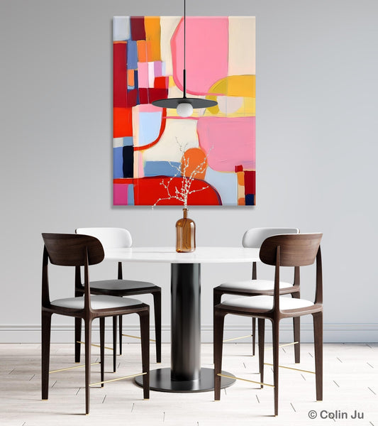 Original Canvas Artwork, Contemporary Acrylic Painting on Canvas, Large Painting for Dining Room, Simple Abstract Art, Wall Art Paintings-ArtWorkCrafts.com