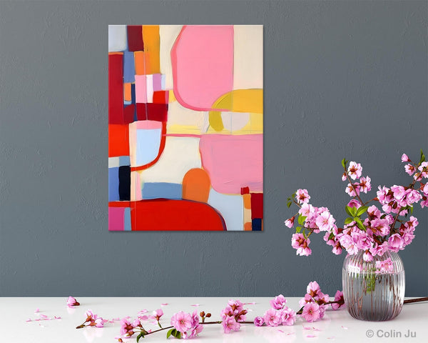 Original Canvas Artwork, Contemporary Acrylic Painting on Canvas, Large Painting for Dining Room, Simple Abstract Art, Wall Art Paintings-ArtWorkCrafts.com