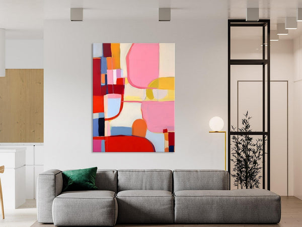 Original Canvas Artwork, Contemporary Acrylic Painting on Canvas, Large Painting for Dining Room, Simple Abstract Art, Wall Art Paintings-ArtWorkCrafts.com
