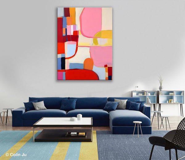 Original Canvas Artwork, Contemporary Acrylic Painting on Canvas, Large Painting for Dining Room, Simple Abstract Art, Wall Art Paintings-ArtWorkCrafts.com