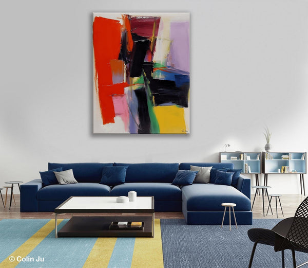 Contemporary Acrylic Paintings, Red Abstract Paintings, Modern Wall Art for Living Room, Original Abstract Art, Abstract Painting on Canvas-ArtWorkCrafts.com