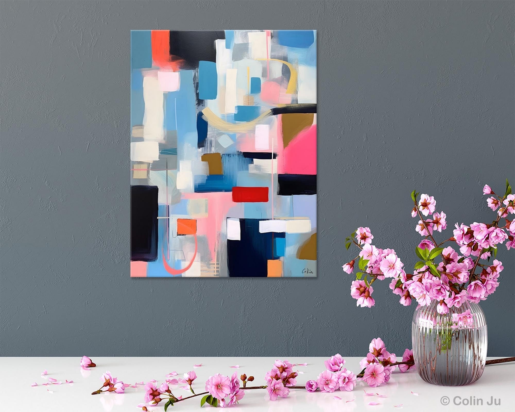 Original Modern Artwork, Contemporary Acrylic Painting on Canvas, Large Wall Art Painting for Bedroom, Oversized Abstract Wall Art Paintings-ArtWorkCrafts.com