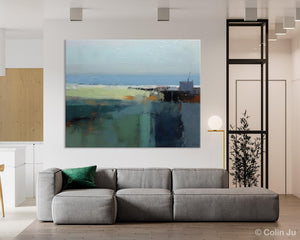 Landscape Acrylic Paintings, Landscape Abstract Paintings, Modern Wall Art for Living Room, Original Abstract Abstract Painting on Canvas-ArtWorkCrafts.com