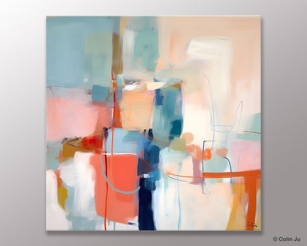 Canvas Paintings, Large Abstract Art for Bedroom, Simple Modern Acrylic Artwork, Modern Original Abstract Wall Art, Contemporary Canvas Art-ArtWorkCrafts.com