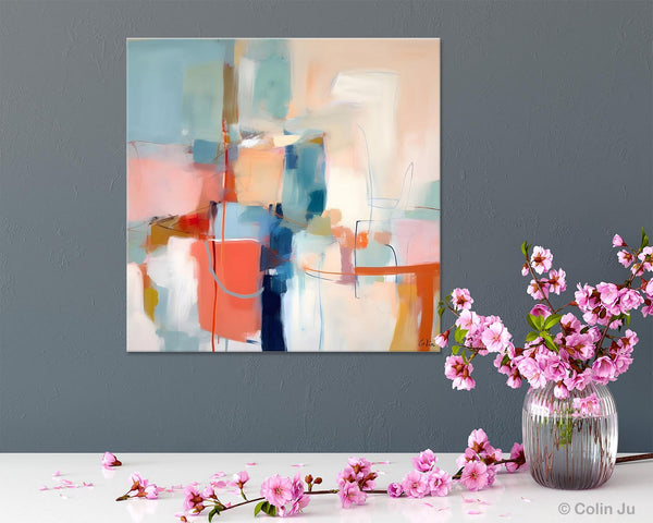 Canvas Paintings, Large Abstract Art for Bedroom, Simple Modern Acrylic Artwork, Modern Original Abstract Wall Art, Contemporary Canvas Art-ArtWorkCrafts.com