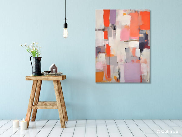 Large Painting for Dining Room, Original Canvas Artwork, Contemporary Acrylic Painting on Canvas, Simple Abstract Art, Wall Art Paintings-ArtWorkCrafts.com