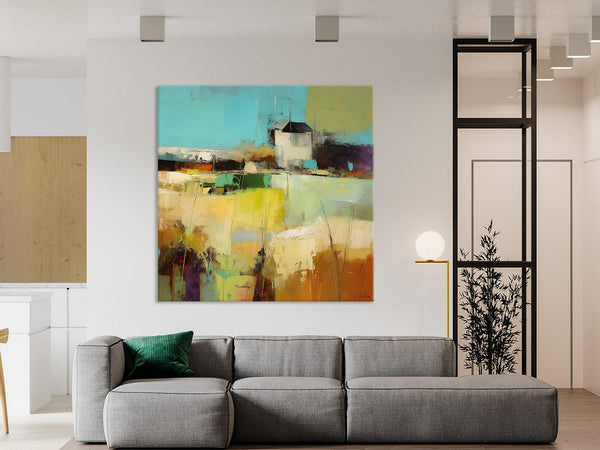 Landscape Canvas Paintings, Landscape Acrylic Art, Original Abstract Art, Hand Painted Canvas Art, Large Landscape Paintings for Living Room-ArtWorkCrafts.com