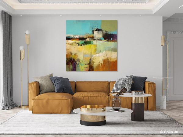 Landscape Canvas Paintings, Landscape Acrylic Art, Original Abstract Art, Hand Painted Canvas Art, Large Landscape Paintings for Living Room-ArtWorkCrafts.com
