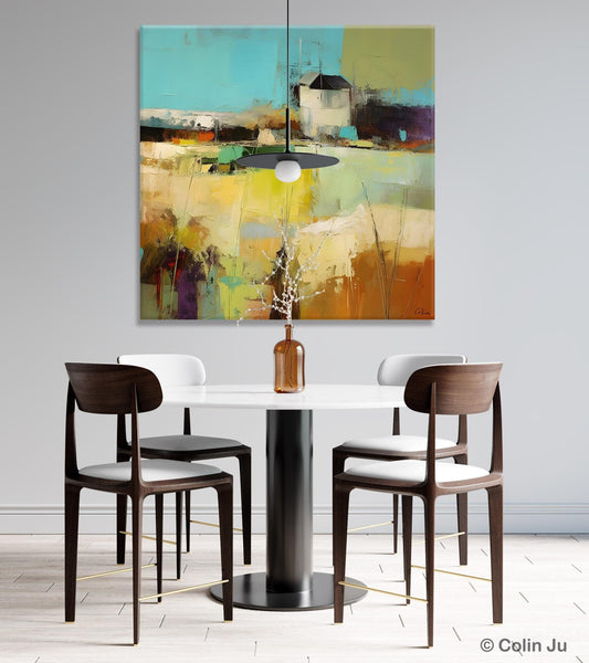 Landscape Canvas Paintings, Landscape Acrylic Art, Original Abstract Art, Hand Painted Canvas Art, Large Landscape Paintings for Living Room-ArtWorkCrafts.com