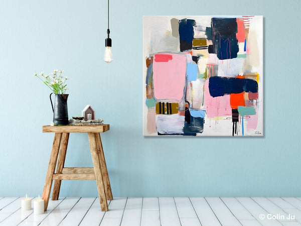 Modern Original Abstract Wall Art, Contemporary Canvas Art, Canvas Paintings, Large Abstract Art for Bedroom, Simple Modern Acrylic Artwork-ArtWorkCrafts.com