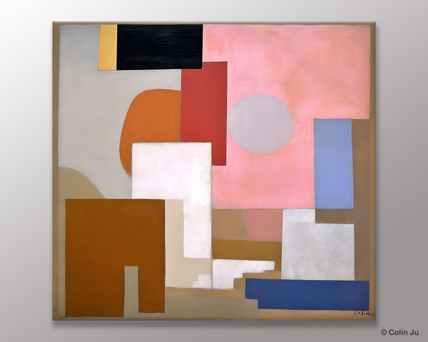 Extra Large Canvas Paintings for Living Room, Original Modern Abstract Artwork, Geometric Modern Canvas Art, Abstract Wall Art for Sale-ArtWorkCrafts.com