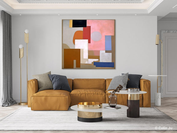 Extra Large Canvas Paintings for Living Room, Original Modern Abstract Artwork, Geometric Modern Canvas Art, Abstract Wall Art for Sale-ArtWorkCrafts.com