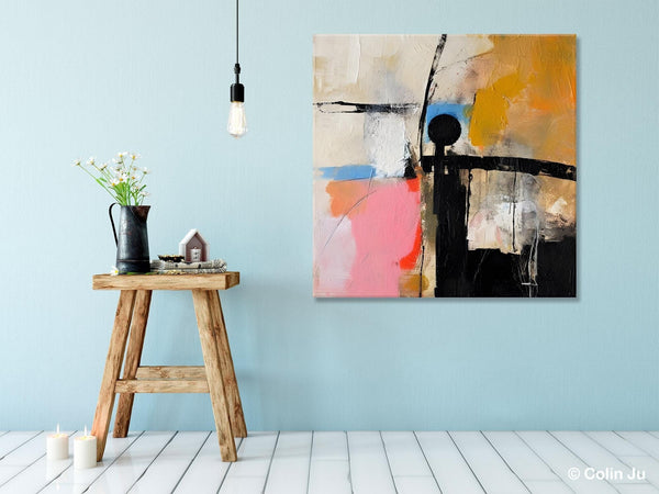 Extra Large Abstract Paintings for Bedroom, Original Modern Acrylic Wall Art, Modern Canvas Art Paintings, Abstract Wall Art for Dining Room-ArtWorkCrafts.com