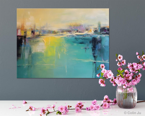 Original Canvas Artwork, Contemporary Acrylic Painting on Canvas, Large Painting for Dining Room, Simple Abstract Art, Wall Art Paintings-ArtWorkCrafts.com