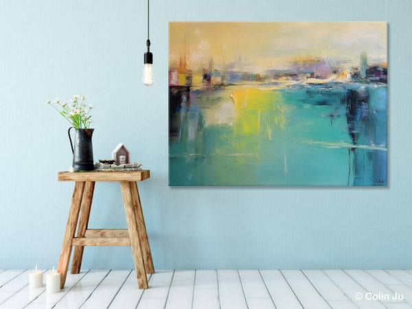 Original Canvas Artwork, Contemporary Acrylic Painting on Canvas, Large Painting for Dining Room, Simple Abstract Art, Wall Art Paintings-ArtWorkCrafts.com