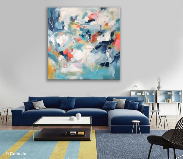 Modern Acrylic Art, Modern Original Abstract Art, Large Abstract Art for Bedroom, Simple Canvas Paintings for Sale, Contemporary Canvas Art-ArtWorkCrafts.com