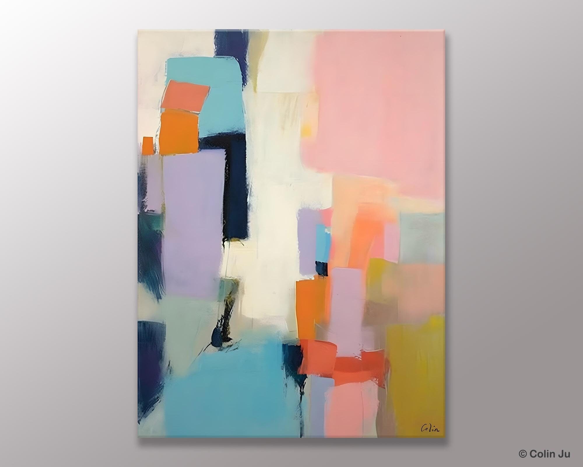Original Abstract Art, Contemporary Acrylic Art on Canvas, Large Wall Art Painting for Bedroom, Oversized Modern Abstract Wall Paintings-ArtWorkCrafts.com