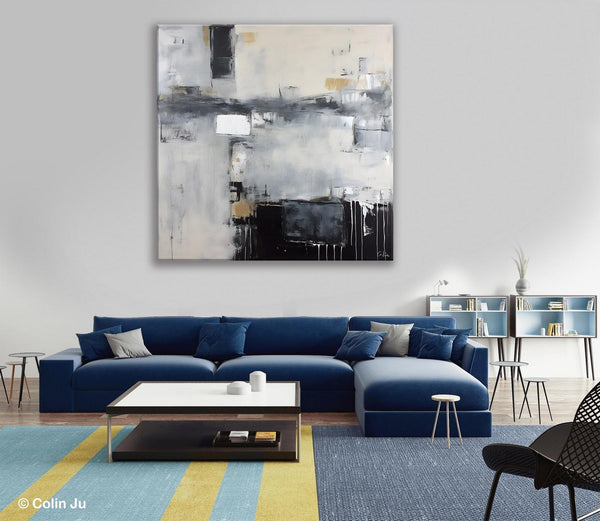 Abstract Canvas Art for Living Room, Original Modern Acrylic Art, Modern Canvas Paintings, Extra Large Abstract Paintings for Dining Room-ArtWorkCrafts.com