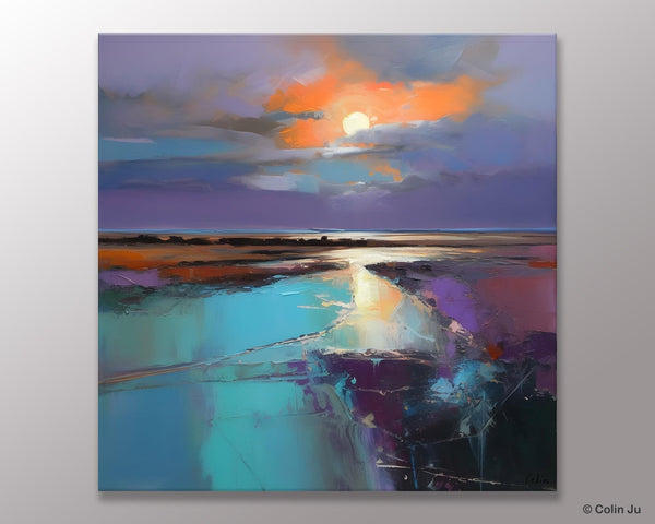 Landscape Acrylic Art, Original Abstract Art, Landscape Canvas Paintings, Hand Painted Canvas Art, Large Landscape Paintings for Living Room-ArtWorkCrafts.com