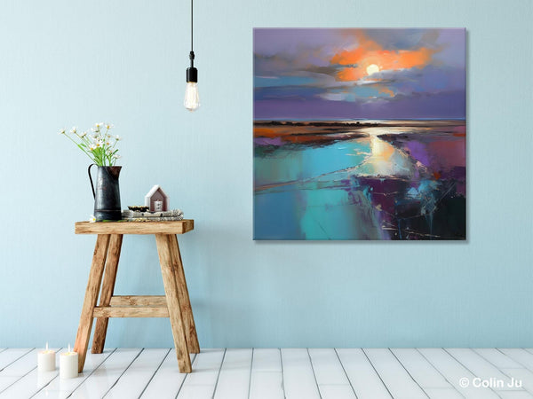 Landscape Acrylic Art, Original Abstract Art, Landscape Canvas Paintings, Hand Painted Canvas Art, Large Landscape Paintings for Living Room-ArtWorkCrafts.com