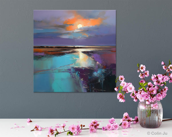 Landscape Acrylic Art, Original Abstract Art, Landscape Canvas Paintings, Hand Painted Canvas Art, Large Landscape Paintings for Living Room-ArtWorkCrafts.com