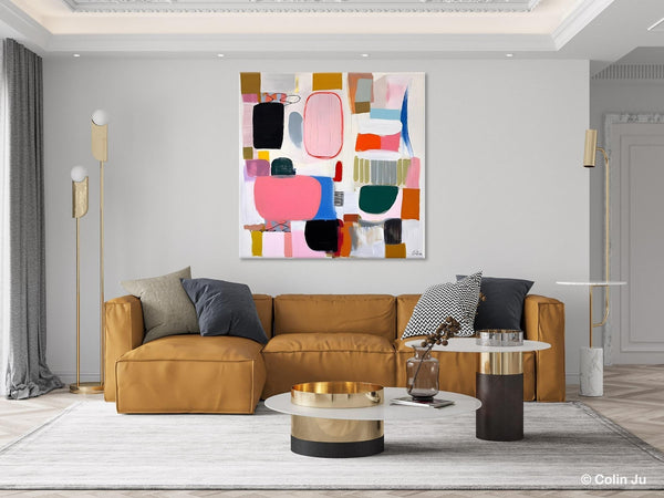 Geometric Modern Acrylic Art, Modern Original Abstract Art, Large Wall Art for Bedroom, Canvas Paintings for Sale, Contemporary Canvas Art-ArtWorkCrafts.com